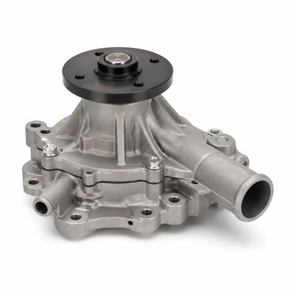 Land Rover water pump service part on a workshop bench