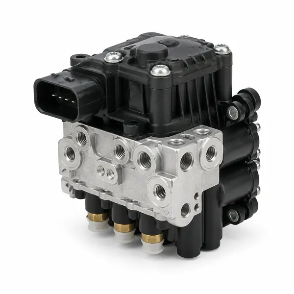 Air suspension valve block for the Range Rover L405 EAS system